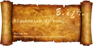 Blaskovics Áron névjegykártya